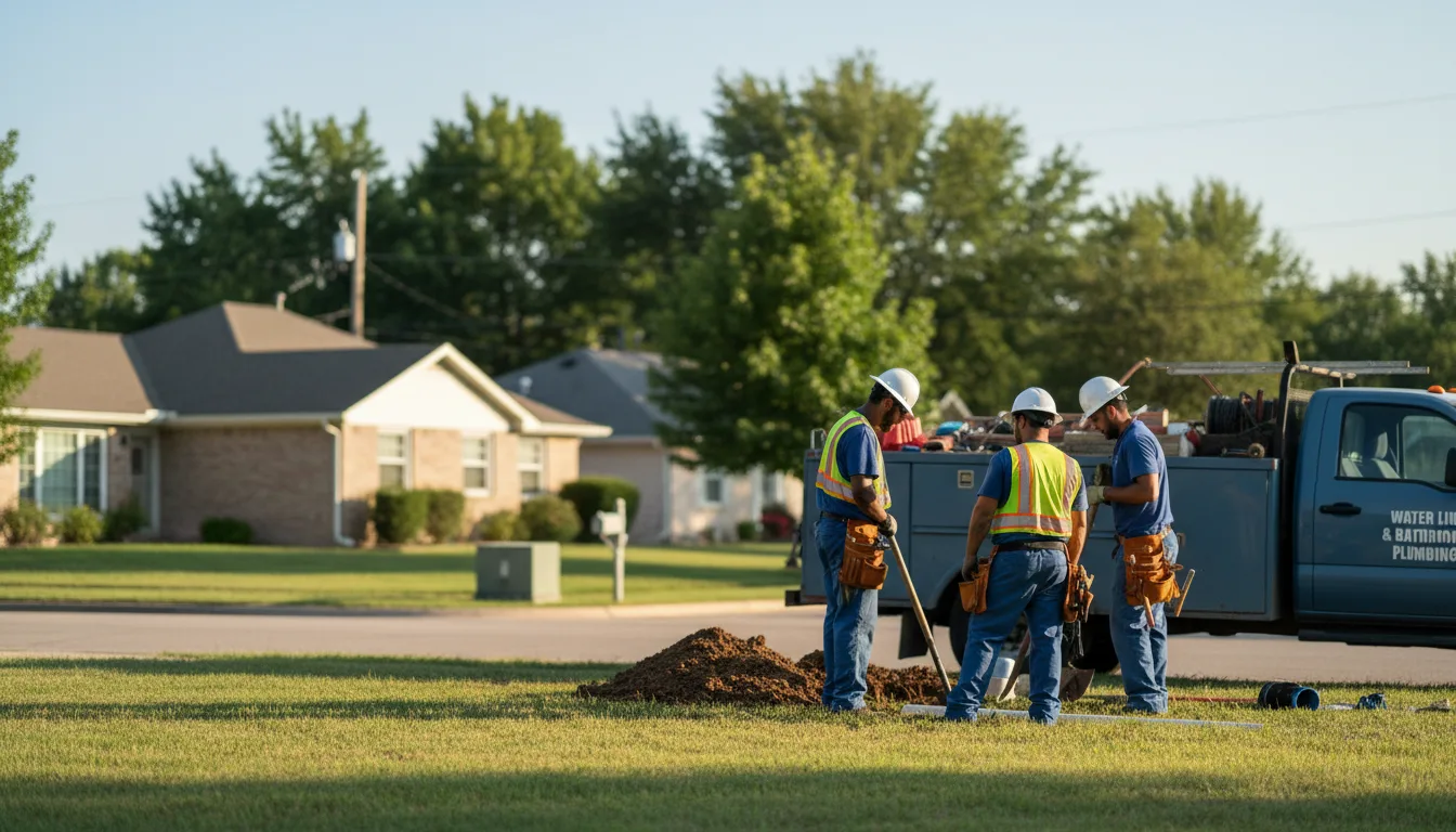 Residential water line and bathroom plumbing service in Carlsbad, TX